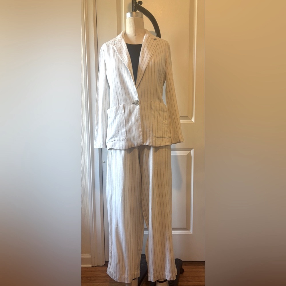 a new day Cream and Black Pantsuit with Textured Fabric